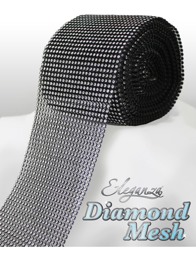 DIAMOMD MESH 12CM X 9M BLK/SILVER