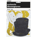 UNIQUE 6 UNIT NEW YEAR ASSORTED MINI GLITTER CUTOUTS