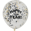 UNIQUE 12" CLEAR NEW YEAR WITH CONFETTI HELIUM BALLOON