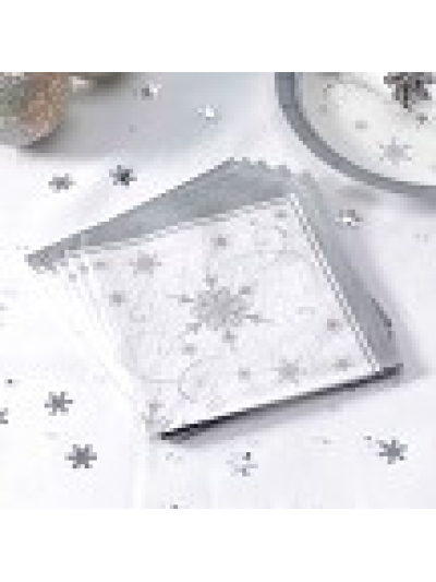 NEVITI SHIMMERING SNOWFLAKE NAPKINS PK16