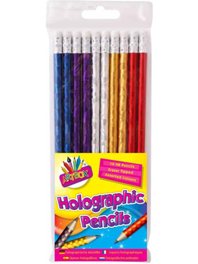 ART BOX 10 HOLOGRAPHIC HB PENCILS