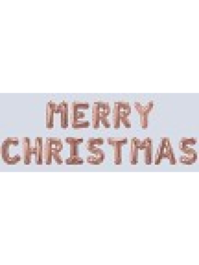 NEVITI 16" FOIL BALLOON BUNTING "MERRY CHRISTMAS"-ROSE GOLD