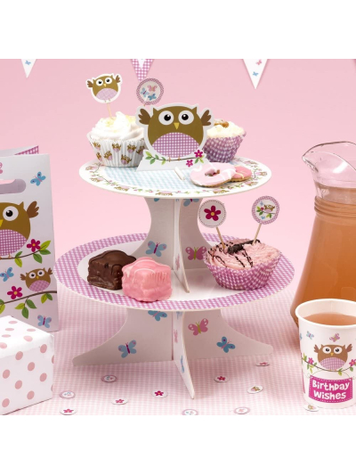 LITTLE OWLS 2 TIER CAKE STAND
