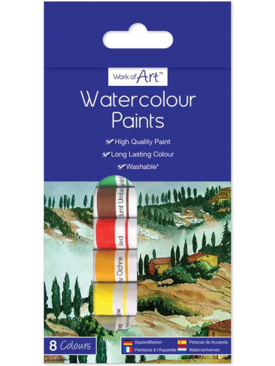 WATER COLOUR PAINTS 8X6ML TUBES