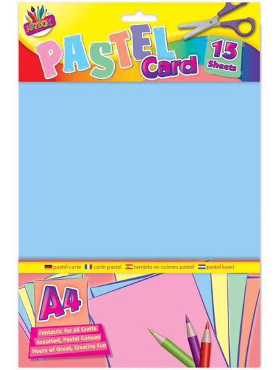 15 SHEETS A4 PASTEL CARD