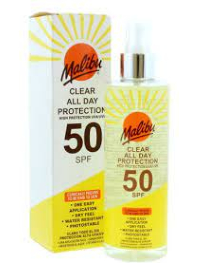 MALIBU 250ML SPF 50 CLEAR PROTECT SPRAY