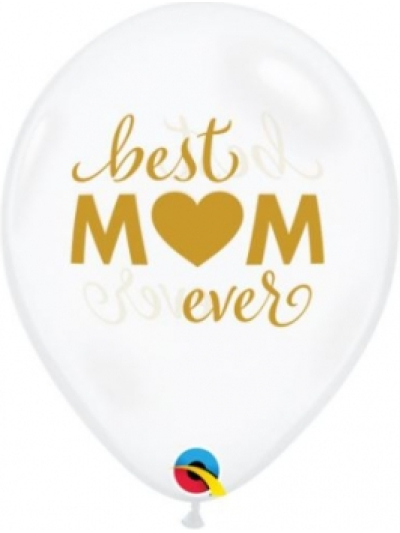 QUALATEX 11"MOTHERS DAY DIAMOND CLEAR PK25