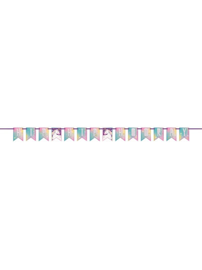 UNIQUE 7" UNICORN PARTY PENNANT BANNER