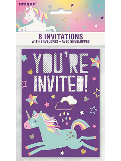 UNIQUE UNICORN 8 INVITES
