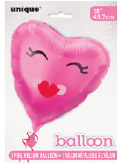 UNIQUE 18" SMILING PINK HEART FOIL