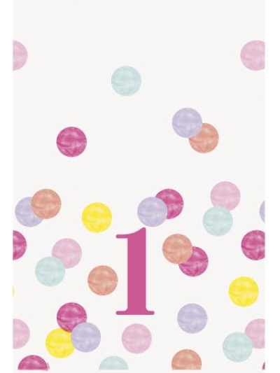 UNIQUE 54"X84" PINK DOTS 1ST BIRTHDAY TABLECOVER