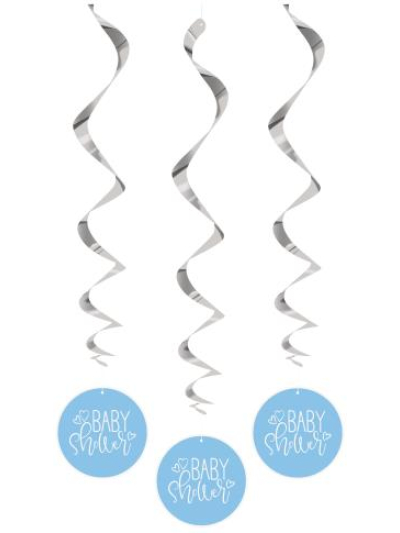 UNIQUE 26" BLUE HEARTS HANGING SWIRL