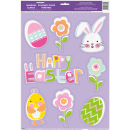 UNIQUE WINDOW CLINGS HAPPY EASTER LILAC