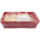 Make Your Own Hamper Kit 30cm x 22cm - Rectangular Basket, Bag, Ribbon & Wood Wool In Red