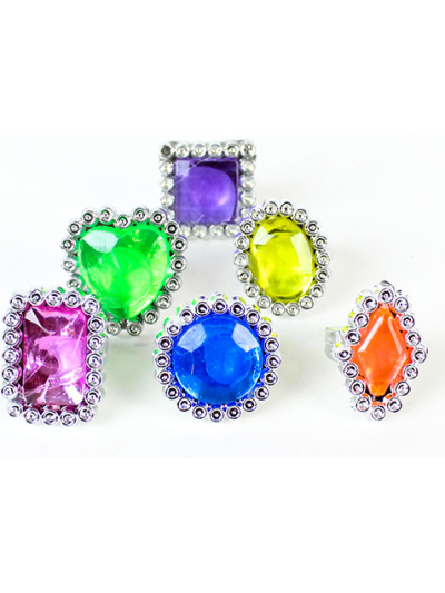 UNIQUE 12 GEM RINGS -NET BAG
