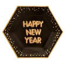 NEVITI GLITZ & GLAMOUR- BLACK HAPPY NEW YEAR 8 PAPER PLATES