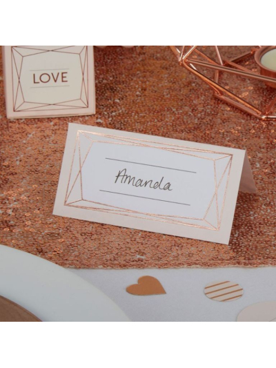 GEO BLUSH-PLACE CARDS PK25