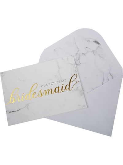 SCRIPTED MARBLE-BRIDESMAID CARDS PK3