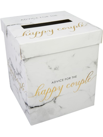 SCRIPTED MARBLE-WEDDING WISHES POST BOX