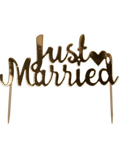 SCRIPTED MARBLE-JUST MARRIED CAKE TOPPER