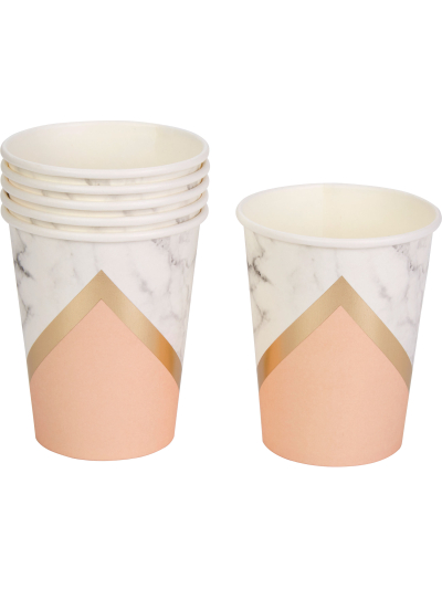 COLOUR BLOCK CUPS PEACH PK8