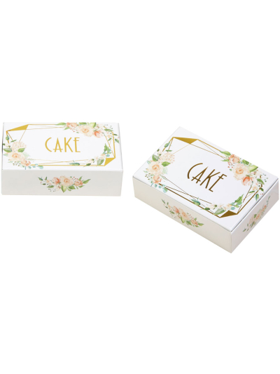 GEO FLORAL CAKE BOXES PK10