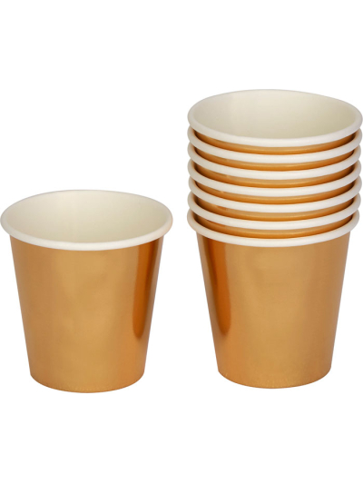 GOLD FOIL MINI SHOT CUPS PK8
