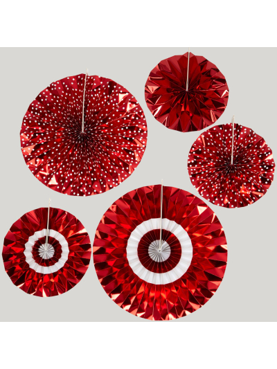 NEVITI RED FOIL PINWHEELS PARTY BACKDROP DECOR