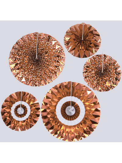 NEVITI ROSE GOLD FOIL PINWHEELS PARTY BACKDROP DECOR