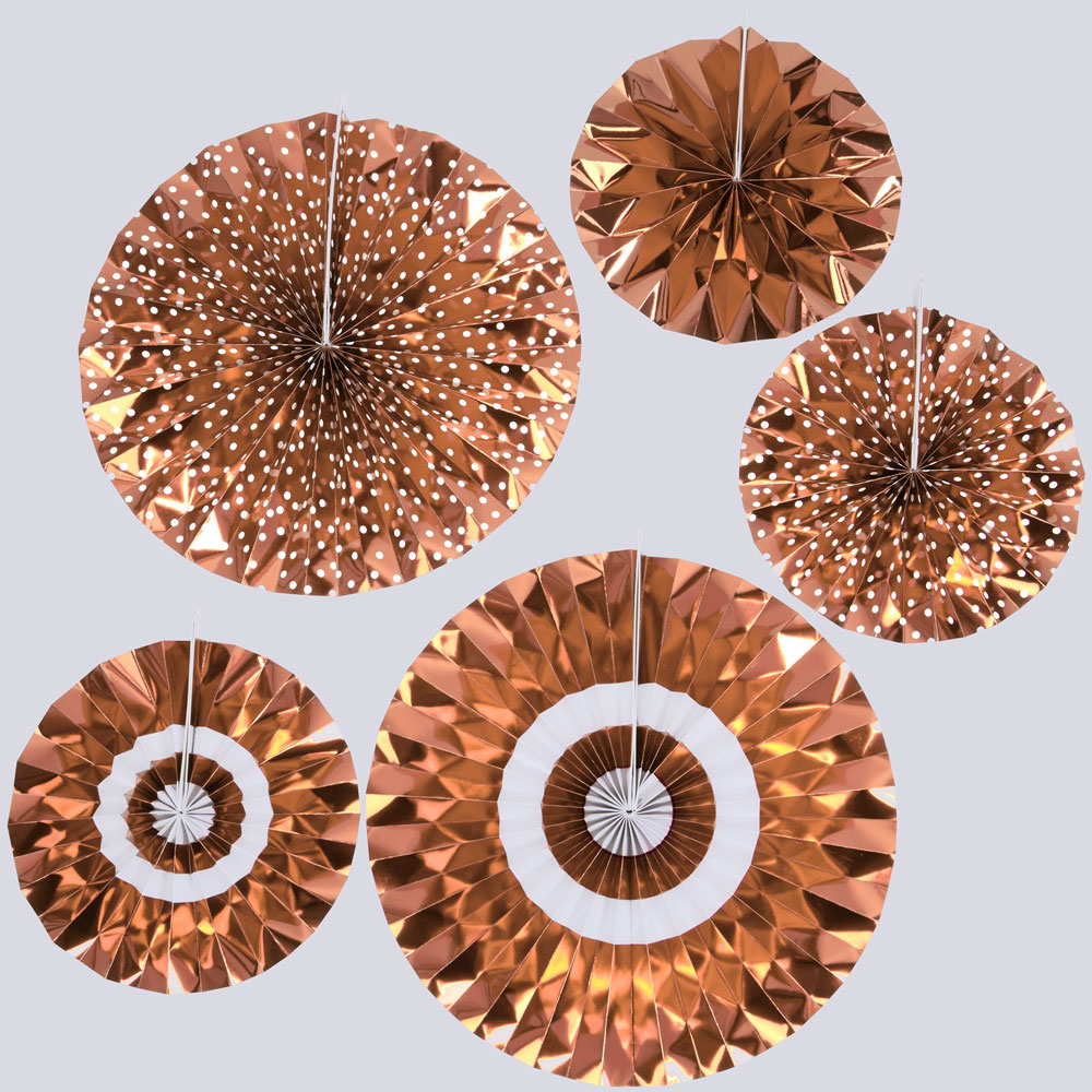 NEVITI ROSE GOLD FOIL PINWHEELS PARTY BACKDROP DECOR