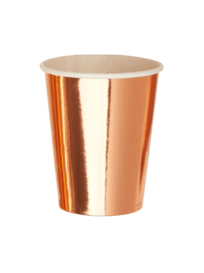 PLAIN ROSE GOLD FOIL CUP PK8
