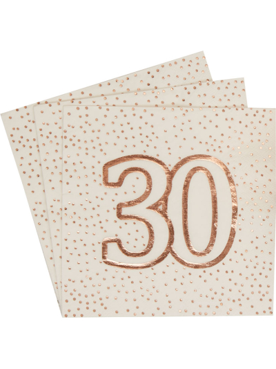 ROSE GOLD 30TH BIRTHDAY NAPKINS