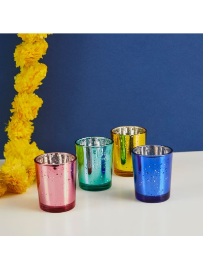 GLASS CANDLE HOLDERS
