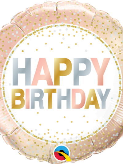 QUALATEX METALLIC DOTS BIRTHDAY 18"