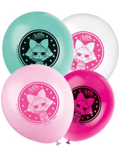 LOL SURPRISE 12IN LATEX BALLOONS PK8