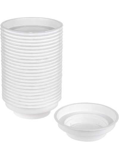 SV PLASTIC WHITE LARGE BOWLS PK15