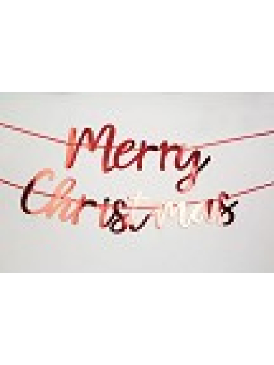 MERRY CHRISTMAS BUNTING SCRIPT RED 2M