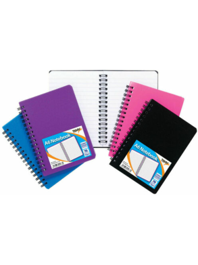 TIGER A6 PP NOTEBOOK TWINWIRE 70SH ASSORTED SOLD SINGLE