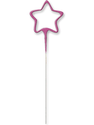 UNIQUE GLITZ PINK STAR 7IN SPARKLER