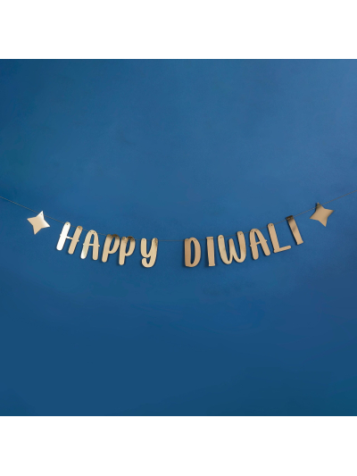 GOLD HAPPY DIWALI CARD BANNER 2M