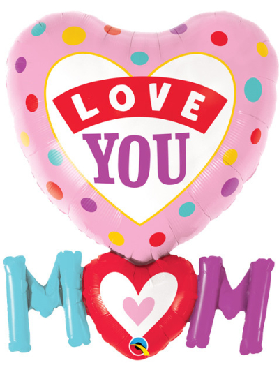 QUALATEX 33" LOVE YOU MOM SHAPE BALLOON