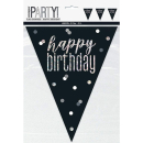 GLITZ BLK HAPPY BIRTHDAY FLAG BANNER