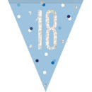 GLITZ BLUE 18TH FLAG BANNER 9FT
