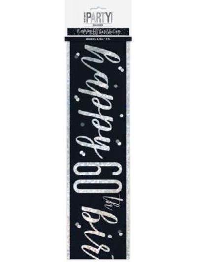GLITZ BLK 60TH PRISM BANNER 9FT