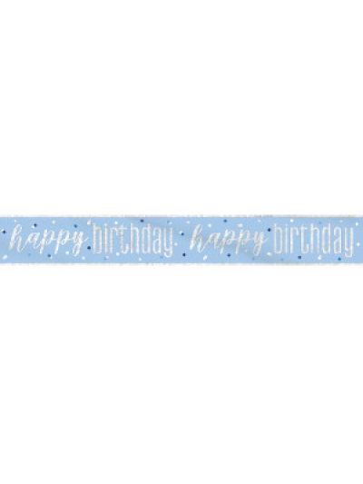 GLITZ BLUE HAPPY BIRTHDAY PRISM BANNER 9FT
