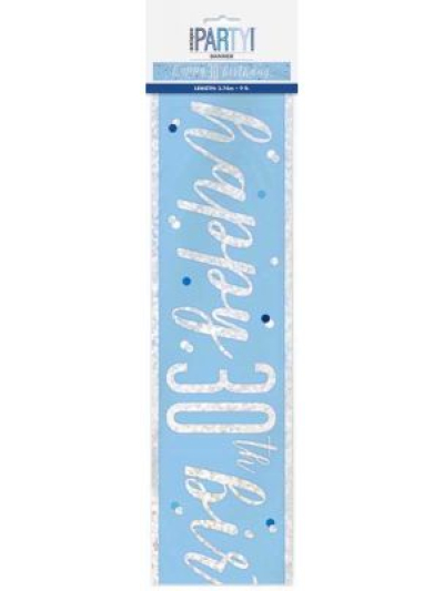 UNIQUE GLITZ BLUE 30TH PRISM BANNER 9FT