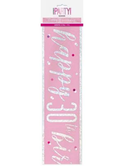 GLITZ PINK 30TH PRISM BANNER 9FT