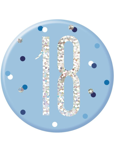 UNIQUE 3IN GLITZ BLUE BADGE NUMBER 18
