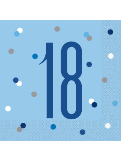 UNIQUE GLITZ BLUE  LUN NAPKIN NUMBER 18 PK16