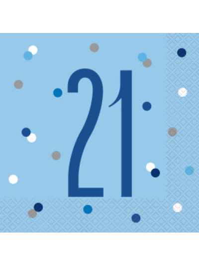 UNIQUE GLITZ BLUE  LUN NAPKIN NUMBER 21 PK16